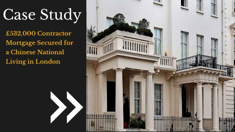 Case study of a £532,000 contractor mortgage secured for a London house.