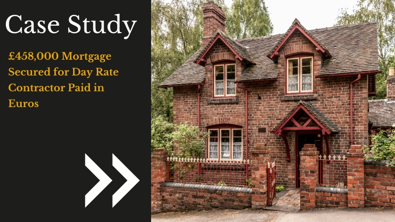 Case study of a £458,000 contractor mortgage secured on a day rate.